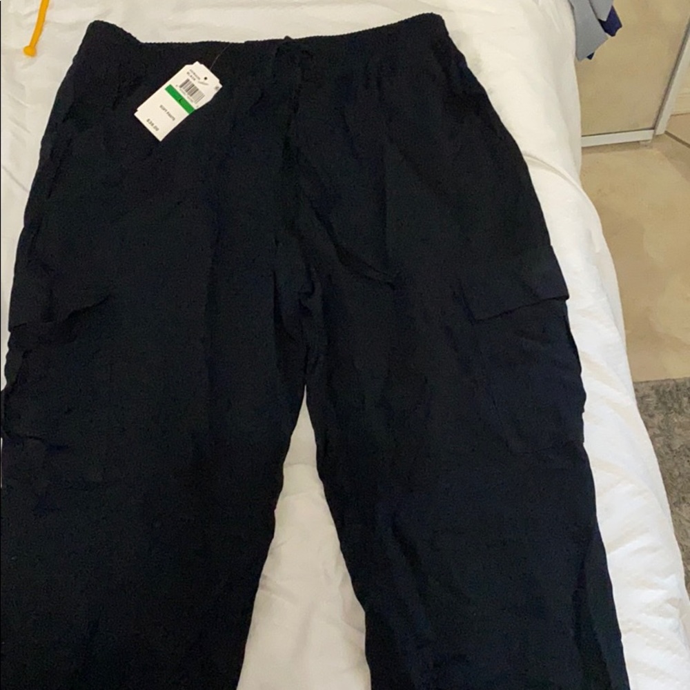 Black flowy work pants